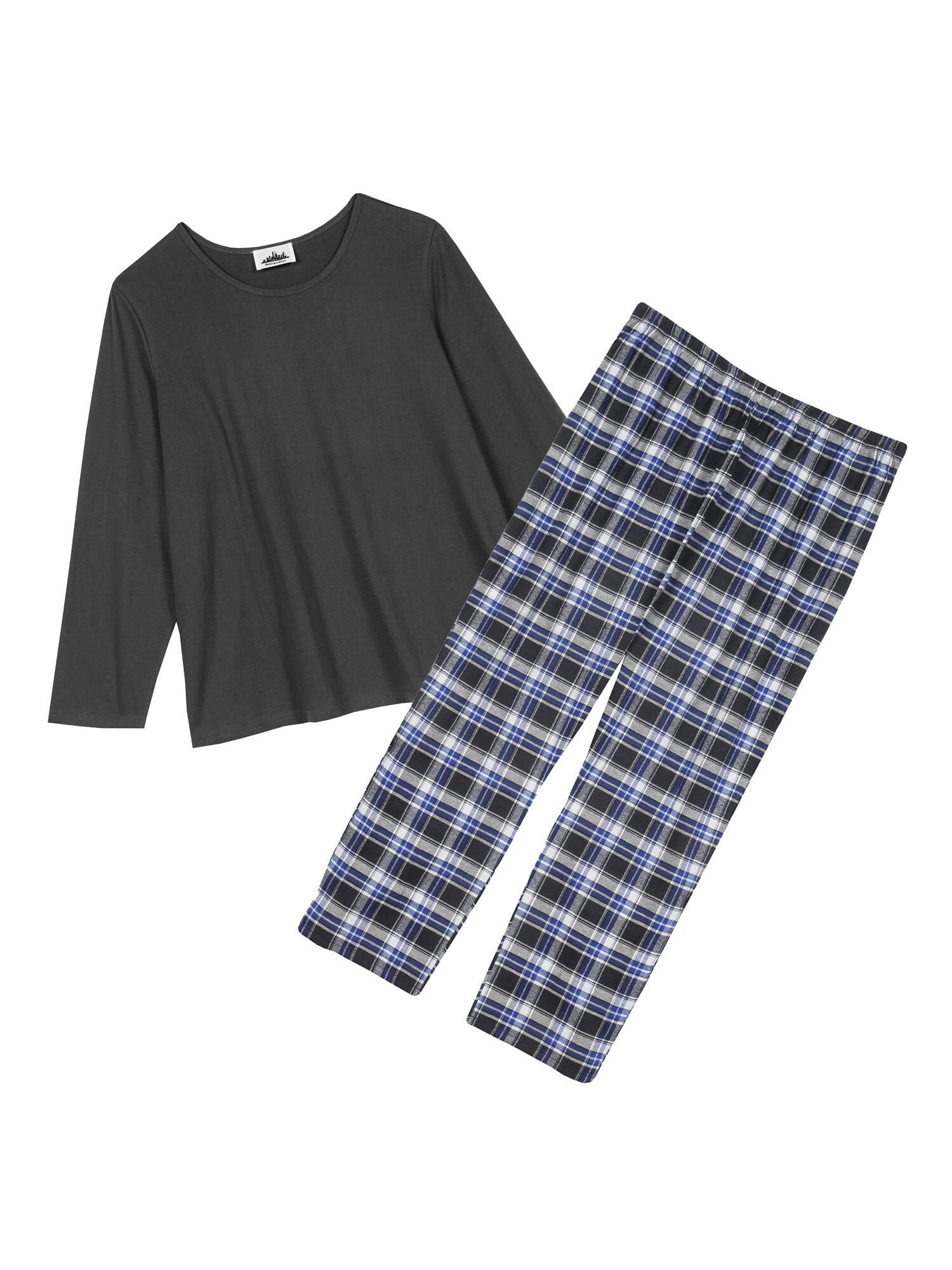 Plus Size Long Sleeve PJ Top Bottom Metropolitan Womens Flannel Pajama Set 