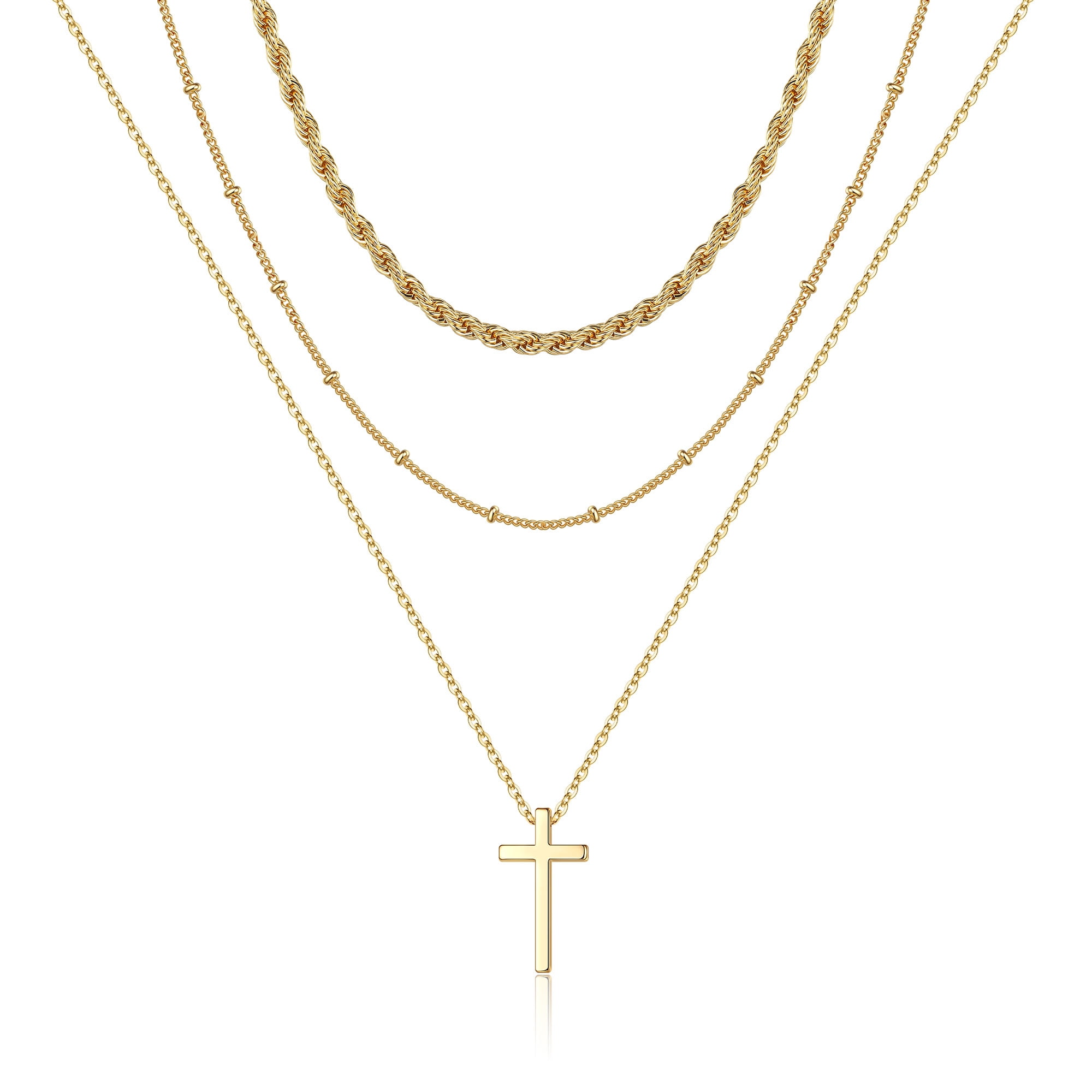 Yesteel Layered Cross Necklace for 