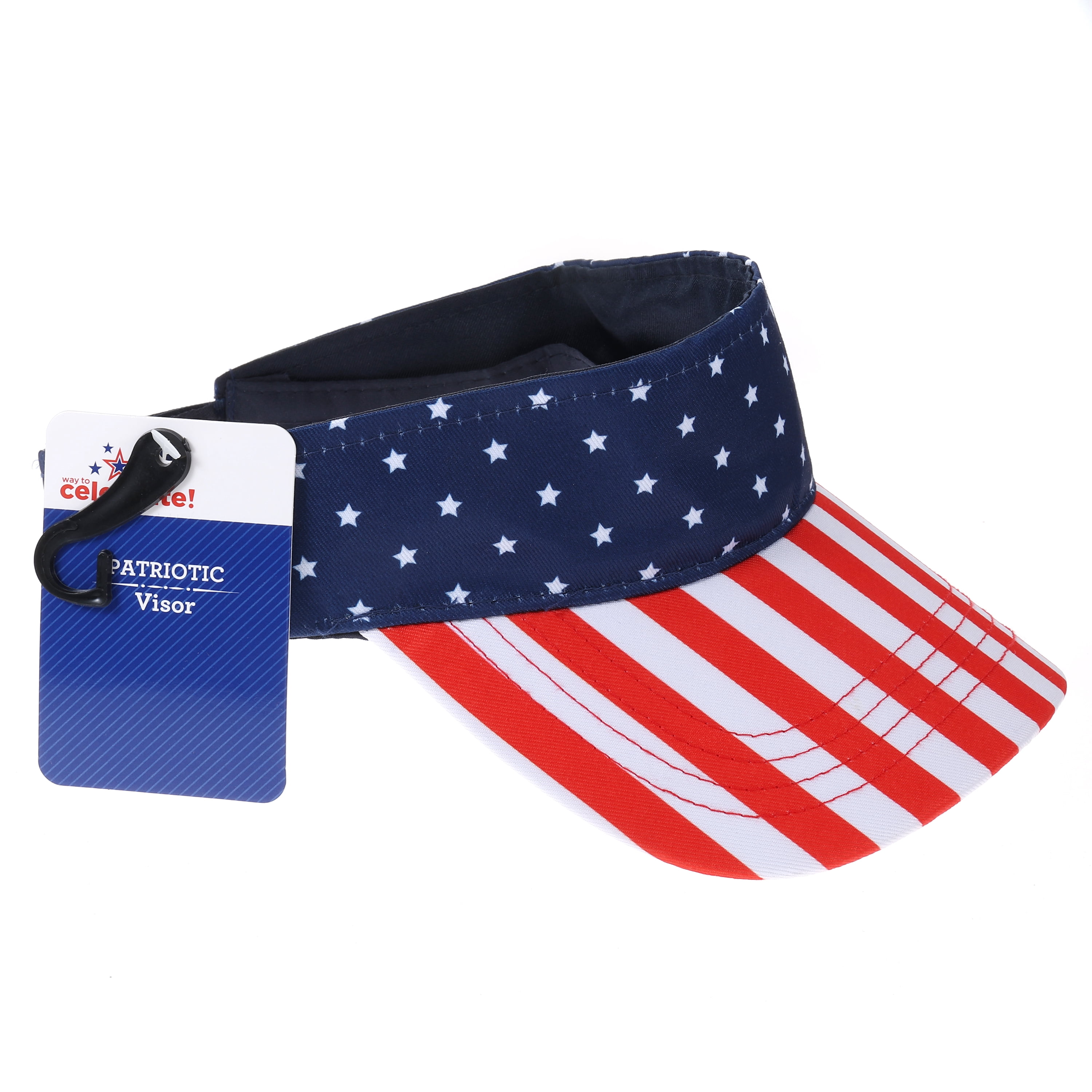 Way to Celebrate Americana Adjustable Stars and Stripes Visor, 1 Piece
