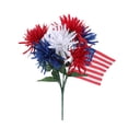 thumbnail image 2 of Patriotic Red White Blue Artificial Flower Bouquet 13.4" Floral Arrangement Indoor Outdoor Home Garden Porch Decor for 4th of July Memorial Day & Veterans Day, 2 of 7