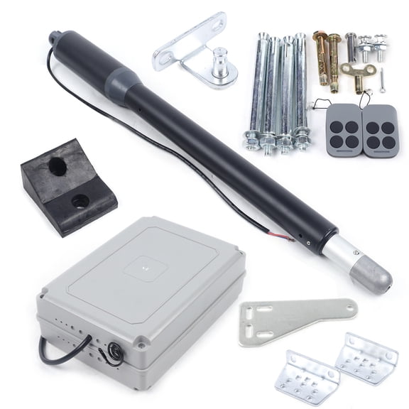 40W 330.69 Lbs Electric Gate Opener Assembly Black Automatic Heavy Duty Arm Swing Gate Opener Kit with Smooth Edges