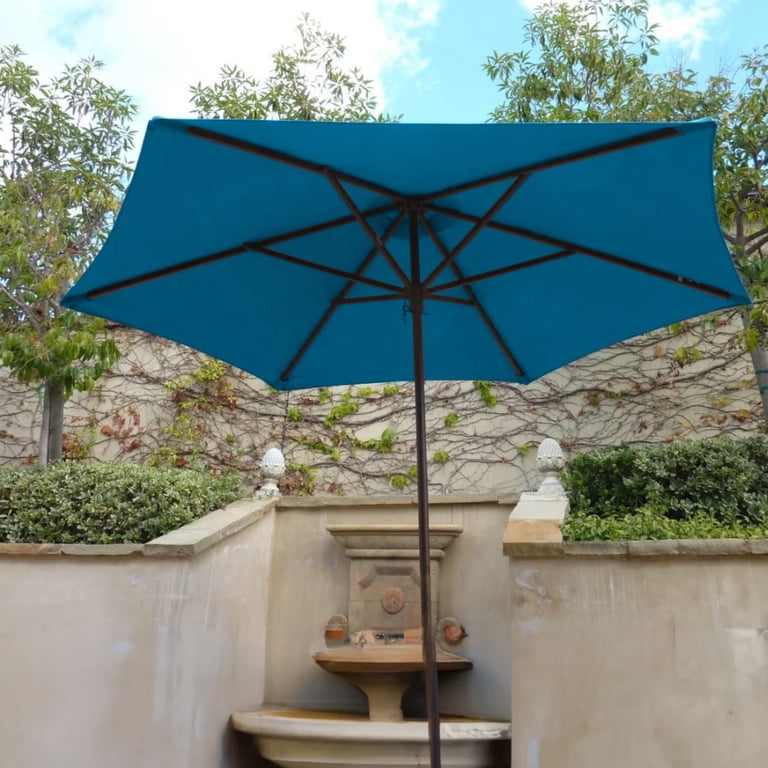 hexagon patio umbrella Jardinico 9' Hexagonal 101 Series Centerpost Push-Up Charcoal / Grey Chine Stay cool outdoors with FIM Umbrellas 10.5 Cantilever Patio Umbrelladurable aluminum Hexagon Patio Umbrellas at