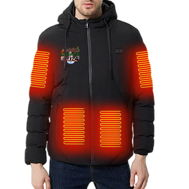 Puntoco Abrigo/Camisa Informal Con Cuello Redondo De Punto Y Manga Larga Con Calefacción Para Hombre