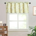thumbnail image 5 of Light Yellow Valance for Blinds, Floral Printed Velvet Small Window Drape for Living Room, W 52 x L 18 Inches Rod Pocket Window Treatment for Laundry Room, 1 Panel, 5 of 6