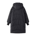 thumbnail image 6 of Xdegoge Long Puffer Jackets for Women Warm Zip up Heavy Winter Coat Thermal Padded Button Down Winter Coats Quilted Hooded Long Sleeve Jacket with Pockets Outerwear, 6 of 6