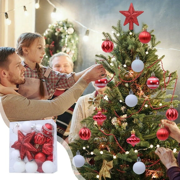 Daiosportswear 31-Pack 2in Christmas Ball Ornaments,Christmas Tree Decorations,Plastic Shatterproof Multiple Styles Easy Hang,for Home/office/School/Christmas/Wedding/Anniversary/Party Decor