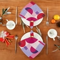 thumbnail image 4 of Cloth Napkins Set of1 100% Satin Peachskin Velvet 20x20inx1 Napkins Cloth napkins are washable Soft and Absorbent Pink and Purple Record Pattern, 4 of 8