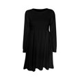 thumbnail image 4 of Womens Long Sleeve Sweater Dresses Crew Neck Casual Solid Color Fall Winter Knit Dress, 4 of 5