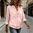 thumbnail image 5 of CIENVNSTG Women's Ruffled Collar Blouses Dressy Boho Casual Ruffle V Neck Long Sleeve Dress Shirt Loose Fit Tops Pink 3XL, 5 of 6