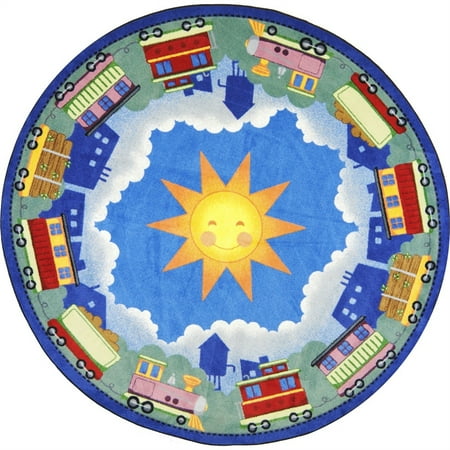 In Training 13 2 Round Area Rug In Color Multi