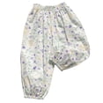thumbnail image 4 of XUNKUSGA Girls Pants Baggy Cotton Pull Up Kids Harem Pant Breathable Tropical Print Loose Casual Trousers with Elastic Waist Long Pants for Boys Girls,Purple,6 Years, 4 of 6