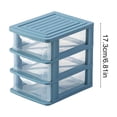 thumbnail image 3 of DefiDgd Tabletop Plastic Drawer Organizer,Transparent 3 Layer Desktop Storage Container Case,Stackable Compact Storage Box for Bathroom Bedroom Shelf Office Home Classroom(Blue-Low Grids), 3 of 6