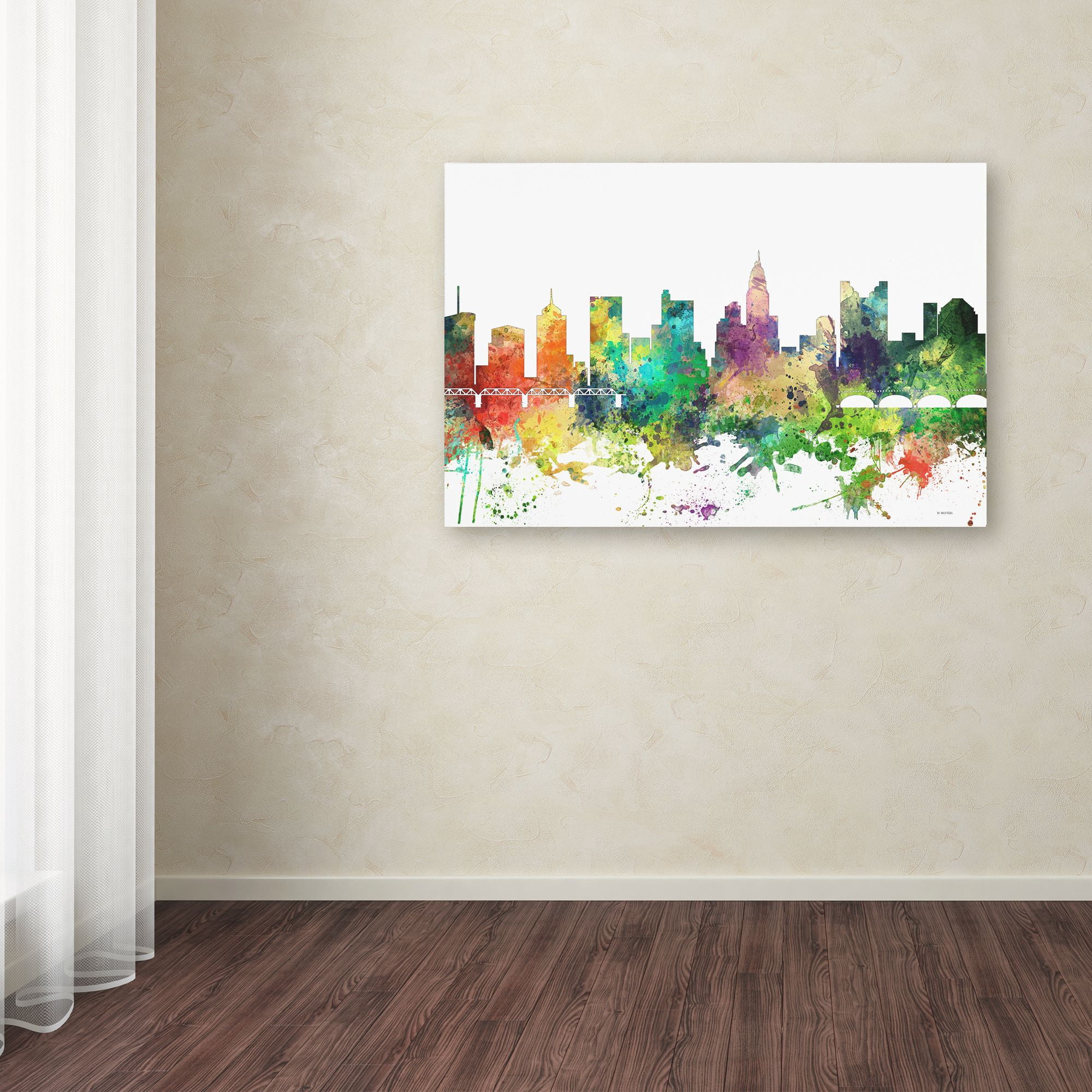 Trademark Fine Art 'Columbus Ohio Skyline SP' Canvas Art by Marlene Watson