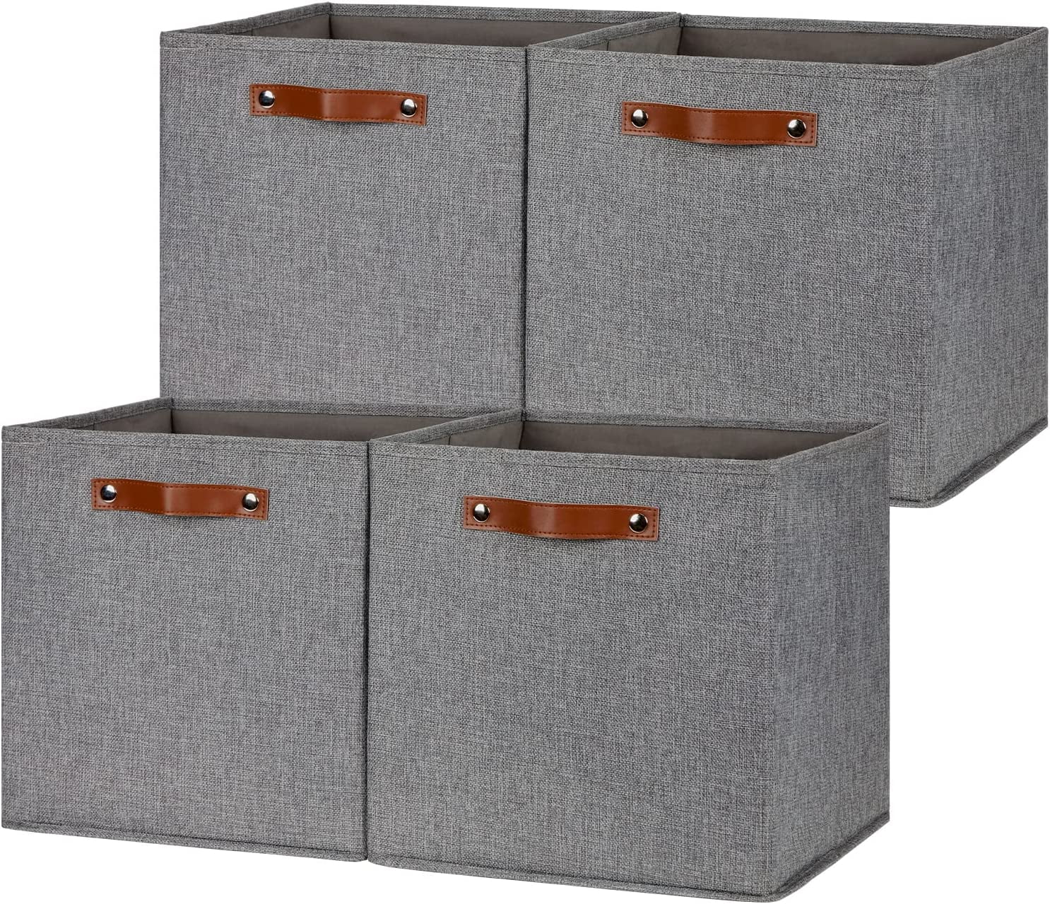 DULLEMELO Large Storage Basket 13x13 4 PCS Bins Collapsible Storage