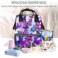 thumbnail image 5 of Fuzoiu Flying Butterflies Print Diaper Bag Backpack,Baby Essentials Travel Tote,Multi function Waterproof Diaper Bag, Travel Essentials Baby Bag - Unisex, 5 of 6