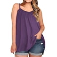 thumbnail image 2 of Jjayotai Tank Tops for Women Plus Size, Spaghetti Strap Camisole Summer Scoop Neck Loose Fit Casual Sleeveless Shirts, Camisoles Cami Dress Tunic Blouses Purple^ XXXXL, 2 of 7