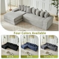 thumbnail image 6 of Oversize Cloud Couch, L-Shape Sofa, Convertible Floor Sleeper Sofa Bed, No Assembly ,Eight pillows,3-in-1,Side Pocket,(Left Facing Sofa),4 Seat,Corduroy,Light Gray, 6 of 20