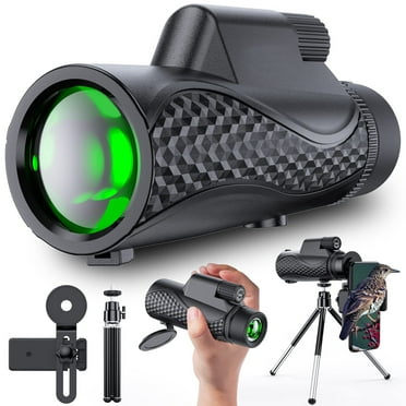 Emlimny Monoculars Telescope for Smartphone with Phone Adapter 12X42 HD Monocular Tripod Waterproof Long Range Skyscope High Power Scope for Bird Watching Hunting Travel Hiking Adult (Black)