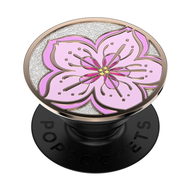 Phone Grip PopSockets esmaltado con purpurina en flor