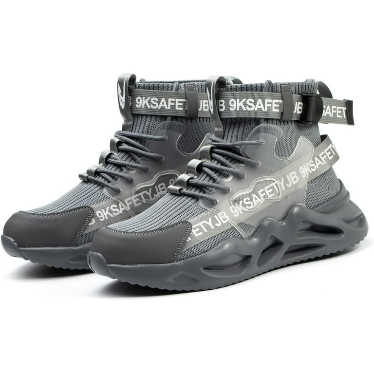 Work Boots Safety Steel Toe Shoes for Men and Women Slip Resistant Lightweight Breathable Industrial Construction Sneakers