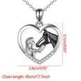 thumbnail image 2 of kkbbma under $5 Heart Horse Pendant Necklace, Heart Necklace, 2 of 2