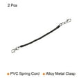 thumbnail image 3 of Uxcell 8" Plastic Retractable Coil Spiral Spring Keychain Lobster Clasp, Black 2 Pack, 3 of 5