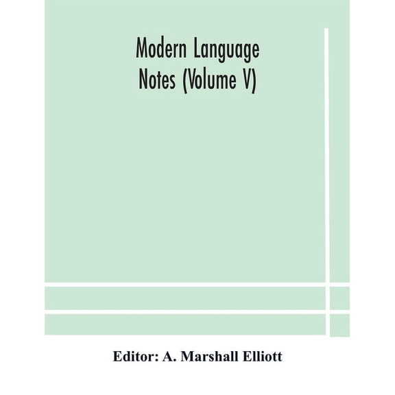 Modern Language Notes (Volume V), (Paperback)