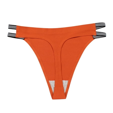iOPQO Womens Underwear Cotton Underwear Womens Underwear Women s Medium Waist Ice Silk Traceless Thread Briefs Cotton Crotch High Split Elastic Underwear Red L Seamless Underwear Thongs for Women
