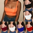 thumbnail image 2 of Women's Sleeveless Summer Bustier Crop Top Vest Casual Tank Tops Blouse T-Shirt, 2 of 3