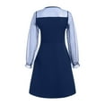 thumbnail image 3 of Gvdentm Girls Contrast Mesh Long Sleeve High Waist A Line Easter Dress Size 5-16 Years(Navy,5-6 Years), 3 of 4