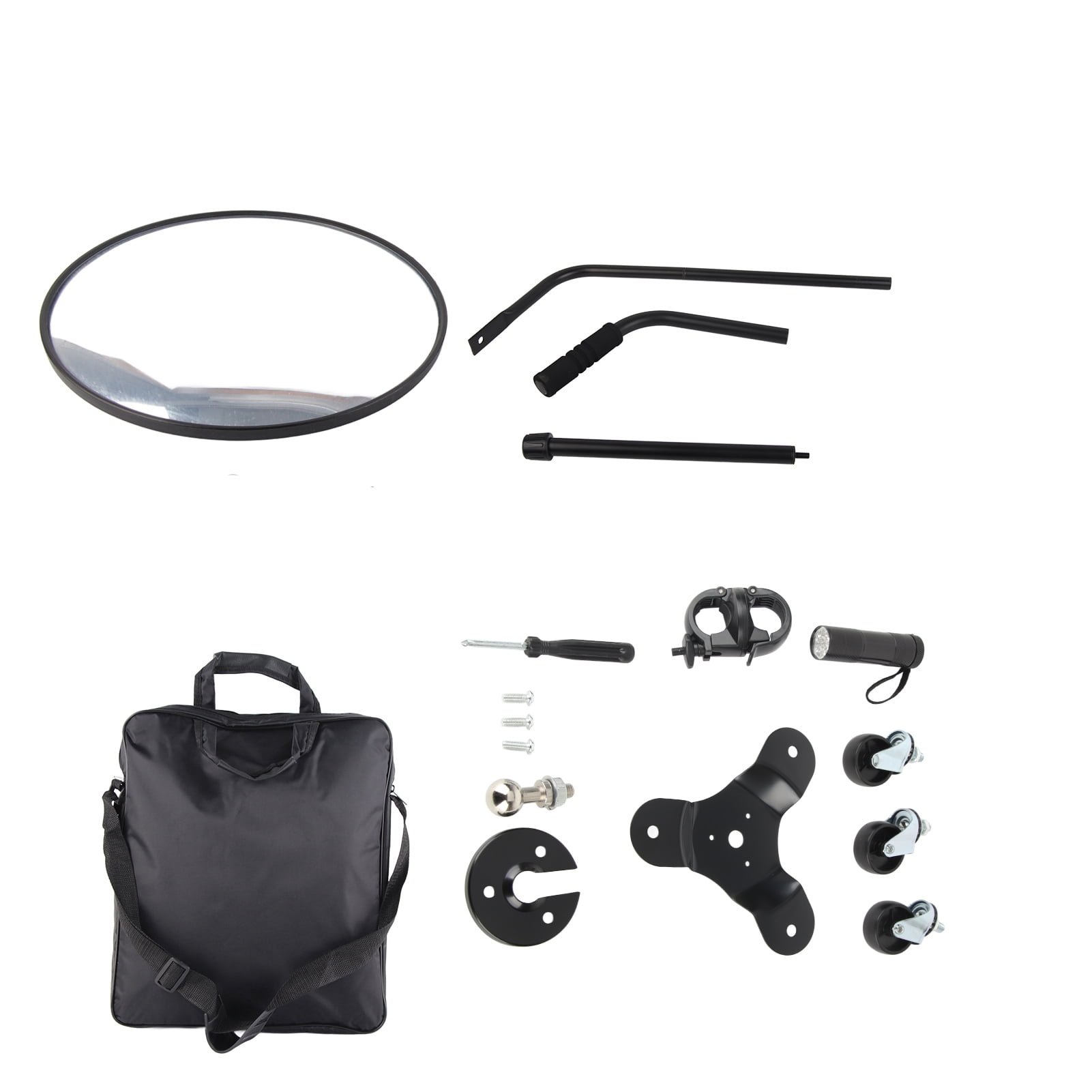 Miroir De Contrôle Diamètre 30 Cm étanche Miroir D'inspection De Train De Roulement, Miroir De Sécurité Outil Mécanique Avec LED Pour Garage