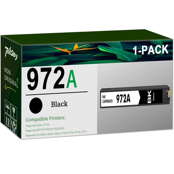 972A Ink Cartridges 1-Pack Black Compatible for HP972 Ink Cartridges for Pagewide Pro 477dw 577dw 452dw 477dn 452dn 577z 552dw 377dw P55250dw Printers