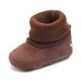thumbnail image 5 of Dakaela 0-18M Baby Booties Newborn Infant Knit Sock Shoes Toddler Boys Girls Winter Warm Unisex First Walkers Ankle Crib Slippers Coffee, 5 of 7
