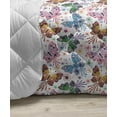 thumbnail image 3 of Butterfly Down Alternative Comforter, Pastel Color Dragonflies Floral Arrangement Swirls Curves Spring, Microfiber Quilt for All Season, 5 Sizes, Blue Pale Blue White, by Ambesonne, 3 of 3
