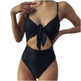 thumbnail image 1 of REORIAFEE Slimming Bathing Suits for Women Beach Vacation Bikini Two Piece Set Swimwear Beachwear Black L, 1 of 6