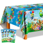 Mario Tablecloth, 3pcs Super Mario Tablecloth & Mario Kart Tablecloth & Mario Bros Tablecloth for Boys/Girls Kids Mario Themed Birthday Party Decorations Supplies