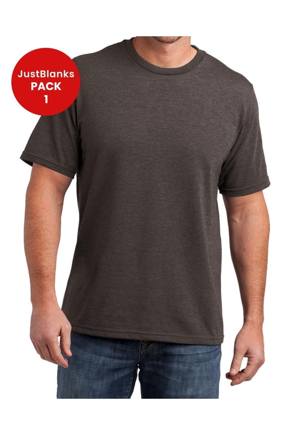 Mens Perfect Blend Crew Neck T Shirt Shoulder to shoulder taping 1x1 rib knit neck