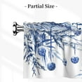 thumbnail image 5 of Christmas Tree Kitchen Valance Curtains Blue and White Chinoiserie Xmas Valence Curtain Winter Windows Treatments Rod Pocket for Bedroom Bathroom Decor 18x54 Inch, 5 of 7