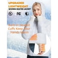 thumbnail image 4 of Heated Jacket for Women, Women's Heated Jacket, 12V 20000mAh Battery, Heated Cuffs, Heated Winter Coat, Electric Heating Jacket, Lightweight White L, 4 of 7