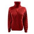 thumbnail image 4 of WTXUE Chandails à Col Montant Chandails au Crochet Chandails à Col Roulé pour Femmes Chandails à Manches Longues Chandail en Tricot Torsadé Chandails Doux Chandail Épais Chandails pour Femmes Chandails Confortables Chandails Rouges P, 4 of 4