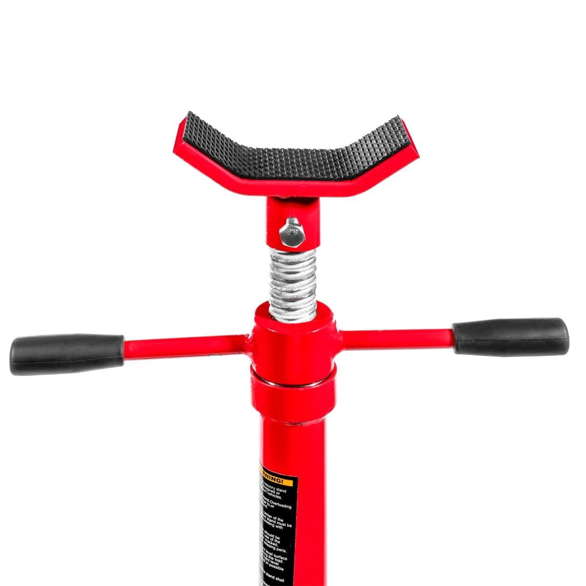 Stark USA Underhoist Support Stand, 1/2 Ton Capacity, 12 Inch Diameter Base, Contoured Saddle, Bearing Mounted Spin Handle, Supports Vehicle Components
