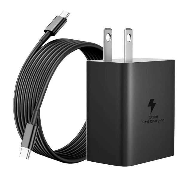 Original 45W Super Fast Charging Wall Charger for Samsung Galaxy S24+, 6ft Cable, USB-C Power Adapter with Fast Charge Support, Compact Travel Design, Retail Packaging