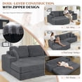 thumbnail image 6 of Timbernest 112" Sectional Couches for Living Room, L Shaped Modular Sectional Sleeper Sofa, 3 in 1 Convertible Sofa Bed with Deep Seat, Gray, 6 of 9