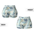 thumbnail image 3 of Sigee Algae Corals and Seashells Print Women's High Waist Workout Shorts - Squat Proof, Tummy Control, Yoga and Gym Activewear-Medium, 3 of 9