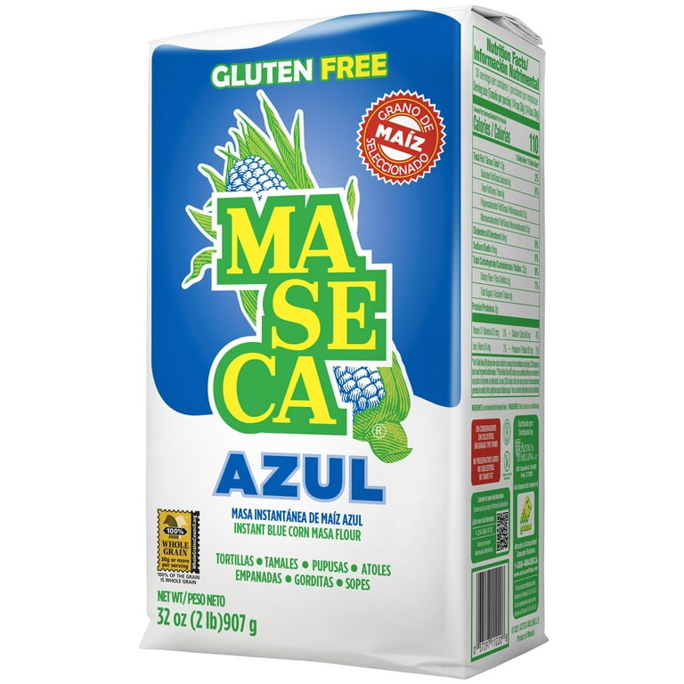 Maseca Blue Instant Corn Masa Flour, 32 oz, Traditional Mexican