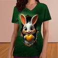 thumbnail image 5 of YOIAVAIOY Easter Shirts for Women Plus Size Funny Bunny Eggs Graphic Tee Shirts Spring Fashion 3/4 Sleeve Holiday Casual Tops, 5 of 7