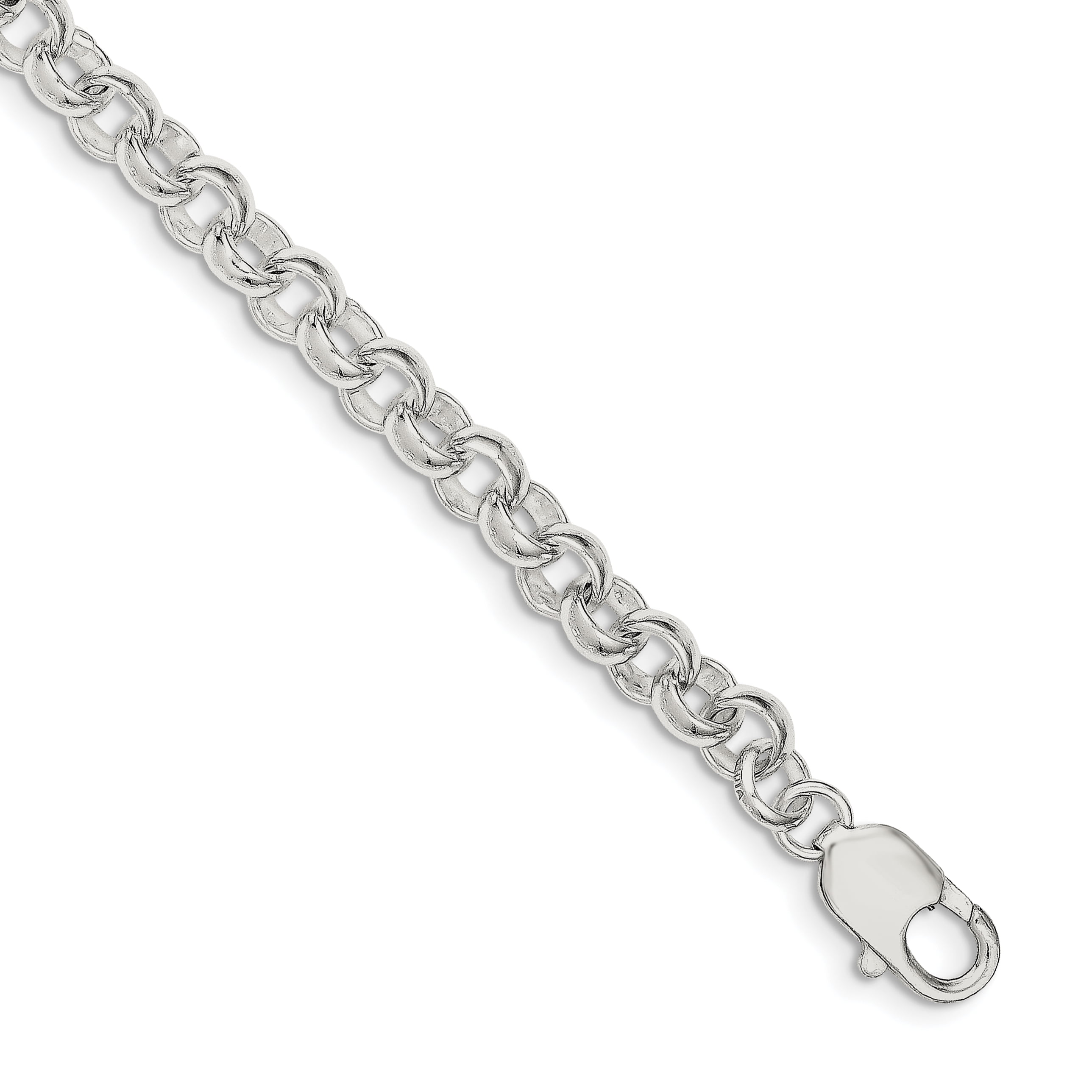 Solid .925 Sterling Silver 7.5inch Fancy Link Bracelet 