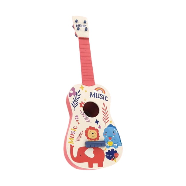 Ukelele de juguete para niños, juguete de desarrollo para bebés principiantes, juguete Montessori, arte musical. rosa