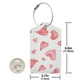 thumbnail image 4 of Disketp 1 Luggage Tag For Suitcase,Pink Hearts Leather Baggage Tag With Stainless Steel Loop Privacy Cover For Women Men Girls, 4 of 5