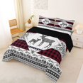 thumbnail image 2 of Castle Fairy Animal Deer Queen Comforter Set 3 Pieces,Bohemian Aztec Wildlife Comforter Sets Queen,Black Reversible,1 Comforter and 2 Pillowcases, 2 of 6